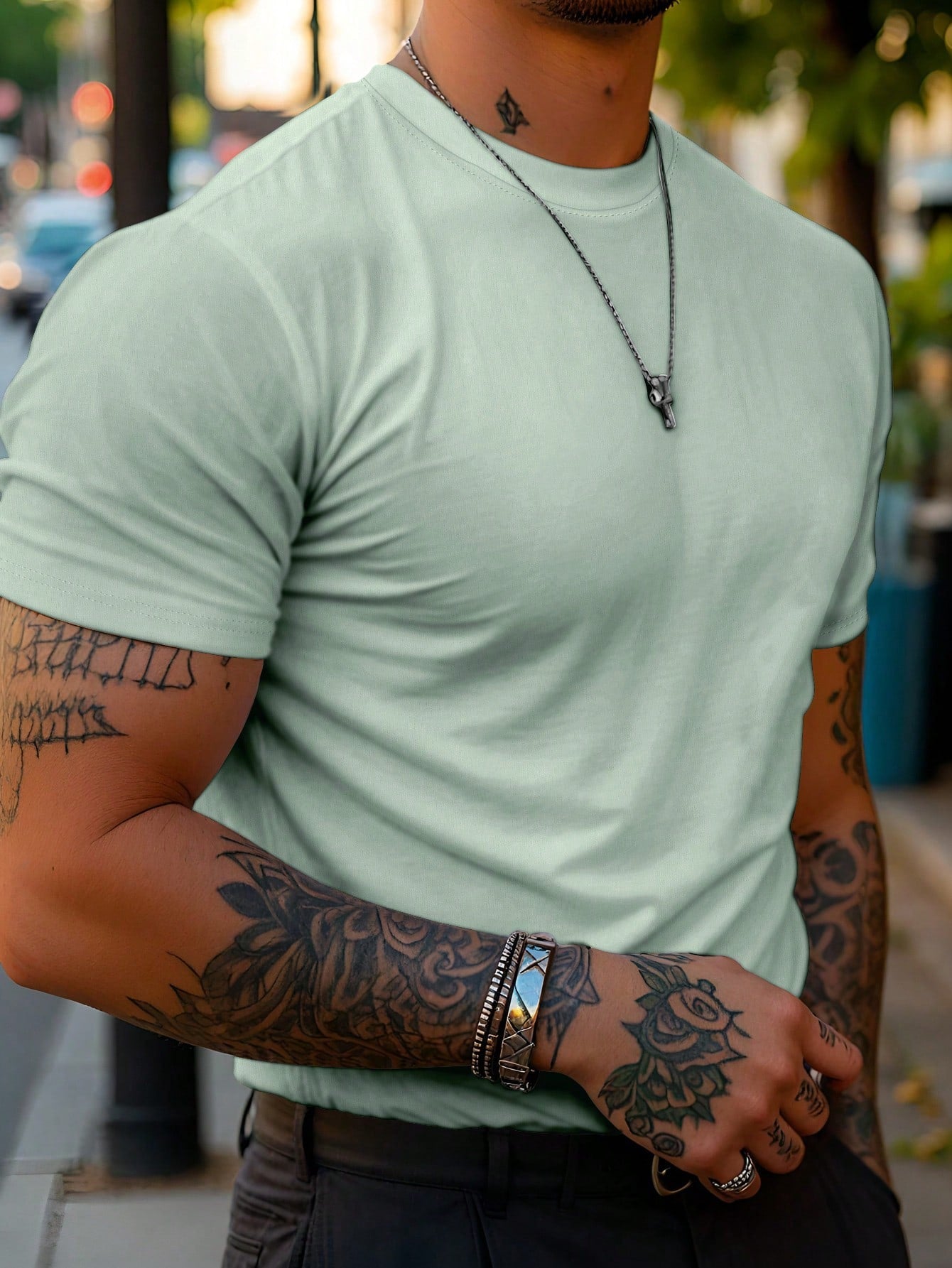 Manfinity Dauomo Men'S Casual Versatile Solid Color Short Sleeve T-Shirt