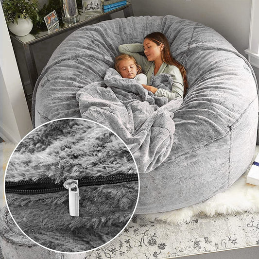 Bean Bag Chair, Lazy Sofa Bed Cover,5ft Snow Gray