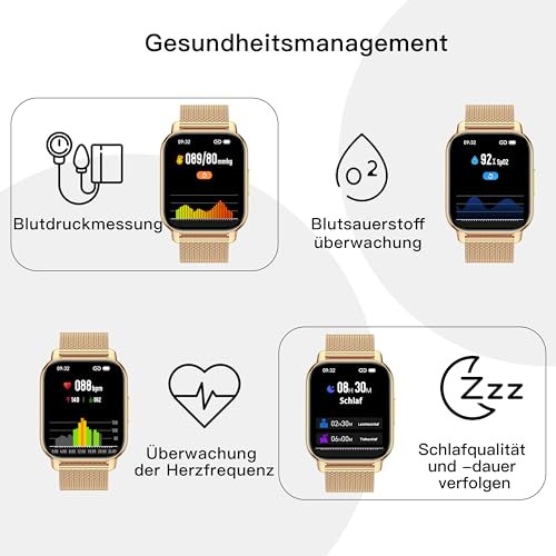 Popglory Smartwatch Herren Damen